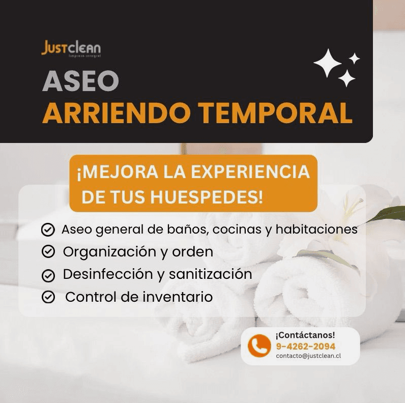 Servicio de aseo para arriendos temporales en Santiago - Mejora la experiencia de tus huéspedes