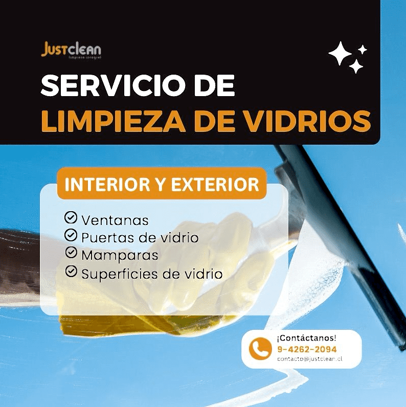 Limpieza profesional de vidrios interiores y exteriores en Santiago